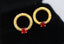 14K GOLD 0.38 CT VIVID RED NATURAL RUBY EARRINGS