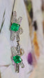 14K GOLD 1.59 CTW VIVID GREEN NATURAL EMERALD & DIAMOND EARRINGS