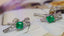 14K GOLD 1.59 CTW VIVID GREEN NATURAL EMERALD & DIAMOND EARRINGS