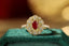 14K GOLD 1.08 CTW VIVID RED NATURAL RUBY & DIAMOND RING