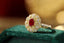 14K GOLD 1.08 CTW VIVID RED NATURAL RUBY & DIAMOND RING