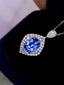 14K GOLD 2.79 CTW NATURAL SAPPHIRE & DIAMOND PENDANT