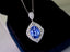 14K GOLD 2.79 CTW NATURAL SAPPHIRE & DIAMOND PENDANT