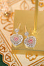 14K GOLD 0.80 CTW NATURAL PINK DIAMOND & DIAMOND EARRINGS