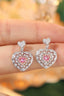 14K GOLD 0.80 CTW NATURAL PINK DIAMOND & DIAMOND EARRINGS