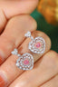 14K GOLD 0.80 CTW NATURAL PINK DIAMOND & DIAMOND EARRINGS