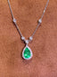 14K GOLD 1.26 CTW NATURAL EMERALD & DIAMOND NECKLACE