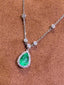 14K GOLD 1.26 CTW NATURAL EMERALD & DIAMOND NECKLACE