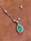 14K GOLD 1.26 CTW NATURAL EMERALD & DIAMOND NECKLACE