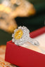 14K GOLD 1.55 CTW NATURAL YELLOW DIAMOND & DIAMOND RING