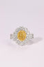 14K GOLD 1.55 CTW NATURAL YELLOW DIAMOND & DIAMOND RING