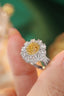 14K GOLD 1.55 CTW NATURAL YELLOW DIAMOND & DIAMOND RING