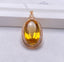 14K GOLD 34.95 CT NATURAL CITRINE & DIAMOND PENDANT