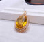 14K GOLD 34.95 CT NATURAL CITRINE & DIAMOND PENDANT