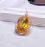 14K GOLD 34.95 CT NATURAL CITRINE & DIAMOND PENDANT