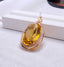 14K GOLD 34.95 CT NATURAL CITRINE & DIAMOND PENDANT