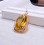 14K GOLD 34.95 CT NATURAL CITRINE & DIAMOND PENDANT