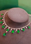 14K GOLD 14.08 CTW VIVID GREEN NATURAL EMERALD & DIAMOND NECKLACE