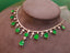 14K GOLD 14.08 CTW VIVID GREEN NATURAL EMERALD & DIAMOND NECKLACE