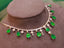 14K GOLD 14.08 CTW VIVID GREEN NATURAL EMERALD & DIAMOND NECKLACE