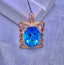 14K GOLD 14.55 CT NATURAL TOPAZ & DIAMOND PENDANT