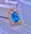 14K GOLD 14.55 CT NATURAL TOPAZ & DIAMOND PENDANT