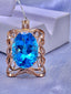 14K GOLD 14.55 CT NATURAL TOPAZ & DIAMOND PENDANT