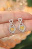 14K GOLD 0.76 CTW NATURAL YELLOW DIAMOND & DIAMOND EARRINGS