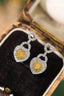 14K GOLD 0.76 CTW NATURAL YELLOW DIAMOND & DIAMOND EARRINGS