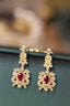 14K GOLD 0.82 CTW VIVID RED NATURAL RUBY & DIAMOND EARRINGS