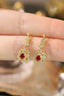 14K GOLD 0.82 CTW VIVID RED NATURAL RUBY & DIAMOND EARRINGS