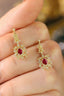 14K GOLD 0.82 CTW VIVID RED NATURAL RUBY & DIAMOND EARRINGS