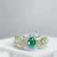 14K GOLD 1.00 CTW NATURAL GREEN DIAMOND & DIAMOND RING