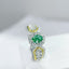 14K GOLD 1.00 CTW NATURAL GREEN DIAMOND & DIAMOND RING