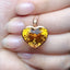 14K GOLD 12.96 CTW NATURAL CITRINE & DIAMOND PENDANT