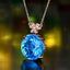 14K GOLD 11.73 CTW NATURAL TOPAZ & DIAMOND NECKLACE