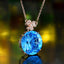 14K GOLD 11.73 CTW NATURAL TOPAZ & DIAMOND NECKLACE