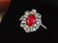 14K GOLD 1.66 CTW VIVID RED NATURAL RUBY & DIAMOND RING