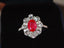 14K GOLD 1.66 CTW VIVID RED NATURAL RUBY & DIAMOND RING