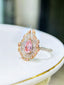 GIA CERTIFIED 14K GOLD 0.87 CTW NATURAL PINK DIAMOND & DIAMOND RING