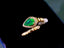 14K GOLD 0.86 CTW VIVID GREEN NATURAL EMERALD & DIAMOND RING