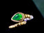 14K GOLD 0.86 CTW VIVID GREEN NATURAL EMERALD & DIAMOND RING