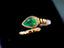 14K GOLD 0.86 CTW VIVID GREEN NATURAL EMERALD & DIAMOND RING