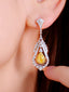 GIA CERTIFIED 14K GOLD 1.62 CTW NATURAL YELLOW DIAMOND & DIAMOND EARRINGS