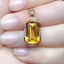 14K GOLD 8.94 CTW NATURAL CITRINE & DIAMOND PENDANT