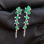 14K GOLD 1.40 CT VIVID GREEN NATURAL EMERALD & DIAMOND EARRINGS