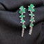 14K GOLD 1.40 CT VIVID GREEN NATURAL EMERALD & DIAMOND EARRINGS