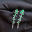 14K GOLD 1.40 CT VIVID GREEN NATURAL EMERALD & DIAMOND EARRINGS