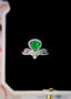 14K GOLD 0.94 CTW VIVID GREEN NATURAL EMERALD & DIAMOND RING