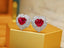 14K GOLD 1.39 CTW NATURAL RUBY & DIAMOND EARRINGS